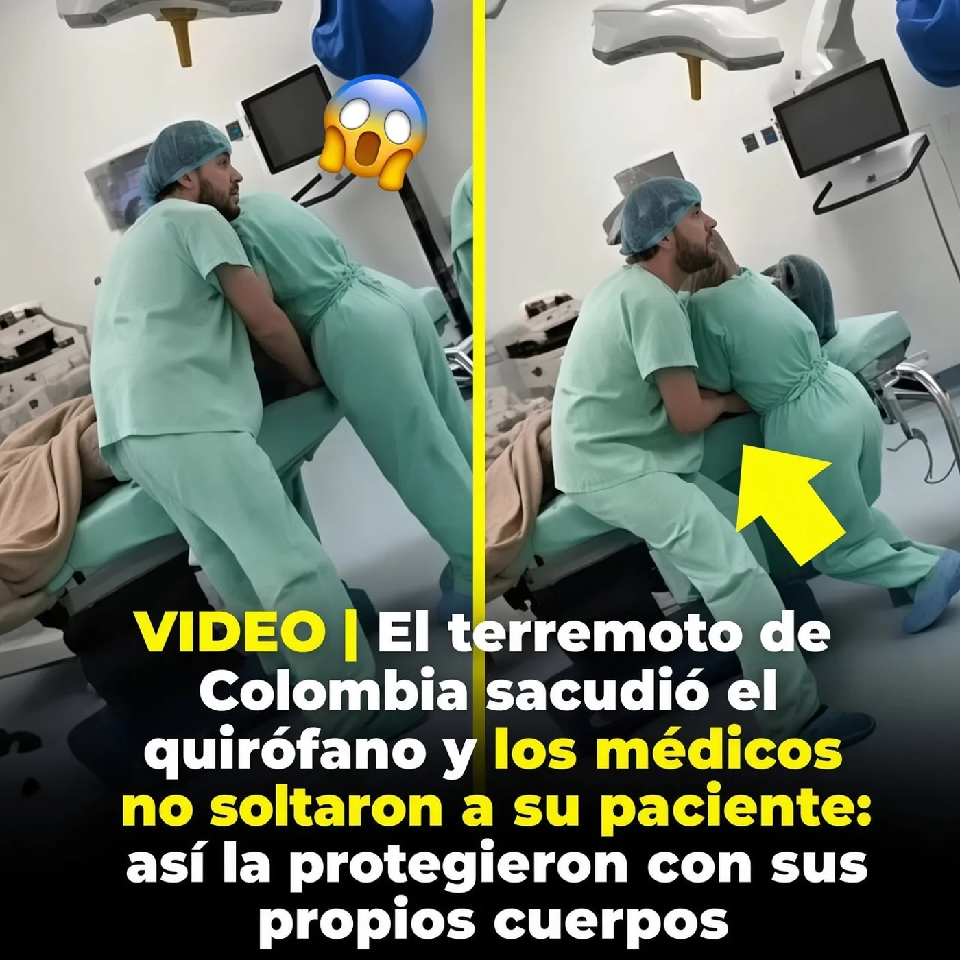 Personal médico protege a una paciente
