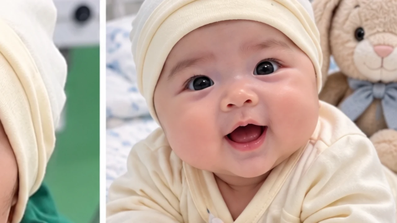 Bebé sonriente en un entorno hospitalario, imagen ilustrativa